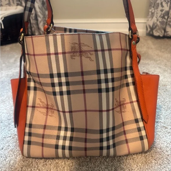 BURBERRY Multicolor PVC Leather Shoulder Bag Orange Tan - Picture 1 of 17